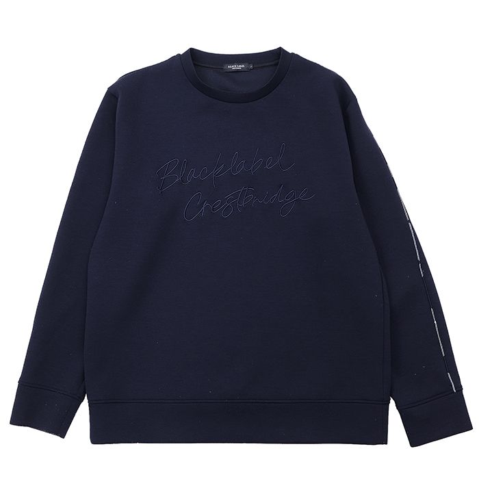 【SALE】BLACK LABEL CRESTBRIDGE ブラックレーベルクレストブリッジ スウェット サイズ L メンズ レディース ユニセックス 長袖 エンブロイダリー トップス ネイビー 紺