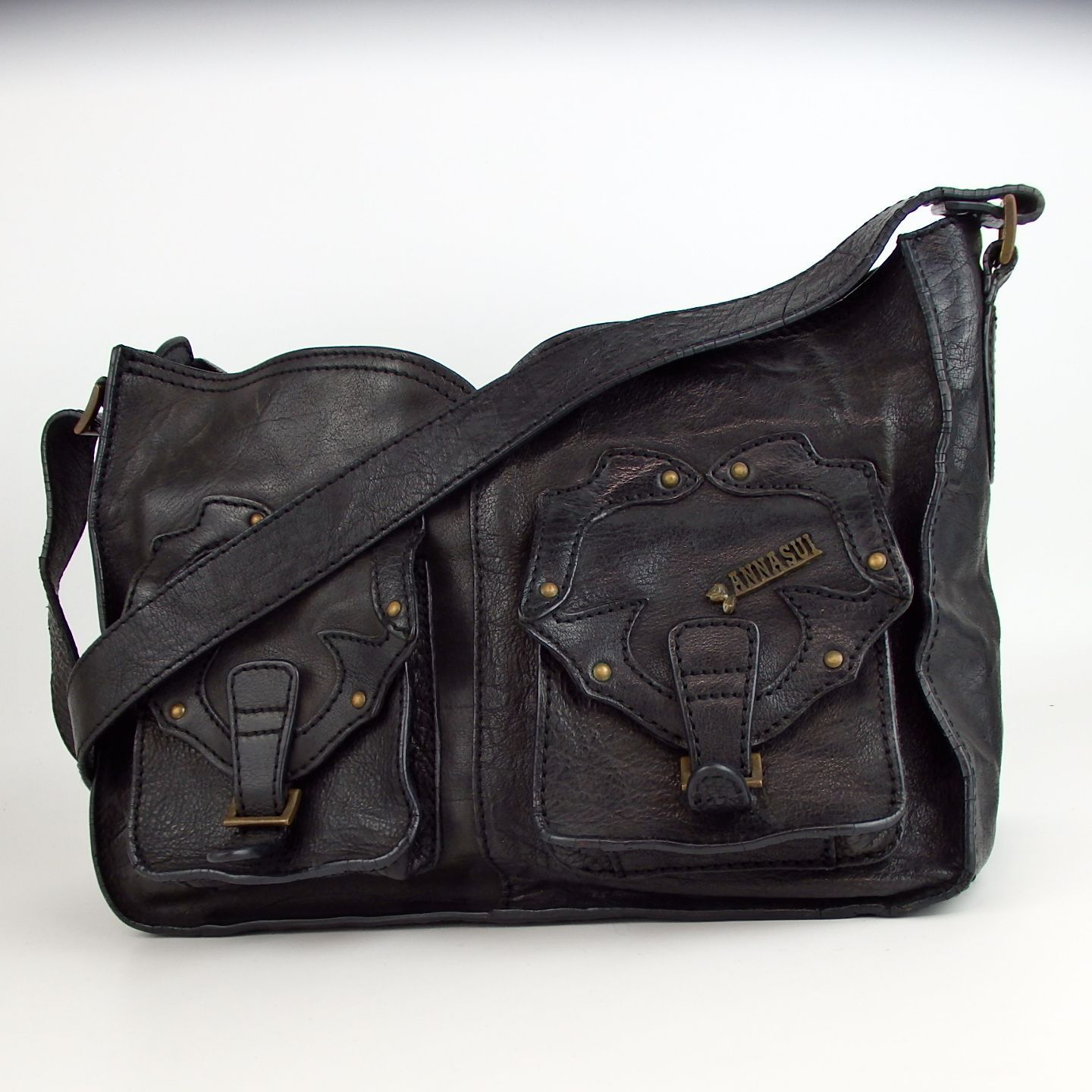 ANNA SUI アナスイ スタッズ ショルダーバッグ レザー 20-567(6