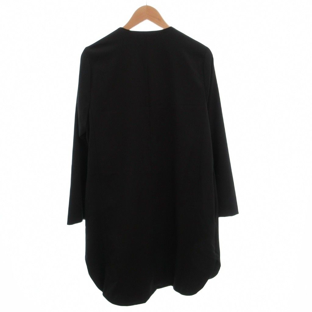 メンズ バシスブルック Basisbroek ノーカラーコート ウール混 ロング 
