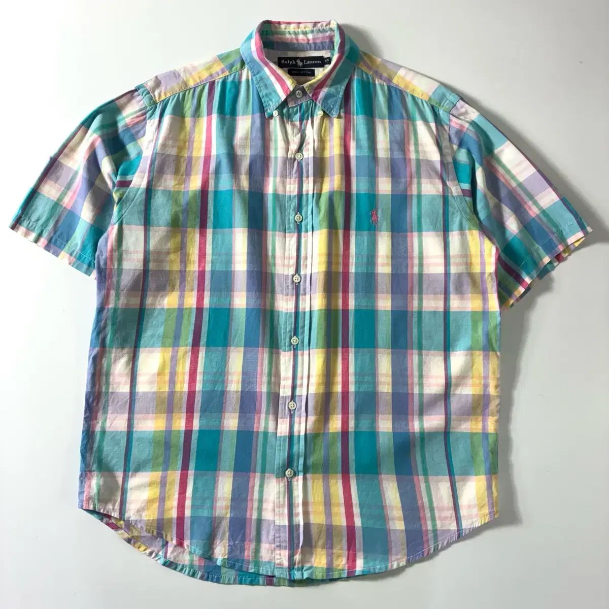 Polo ポロ ラルフローレン 刺繍 コットン パステル CHECK 半袖 シャツ