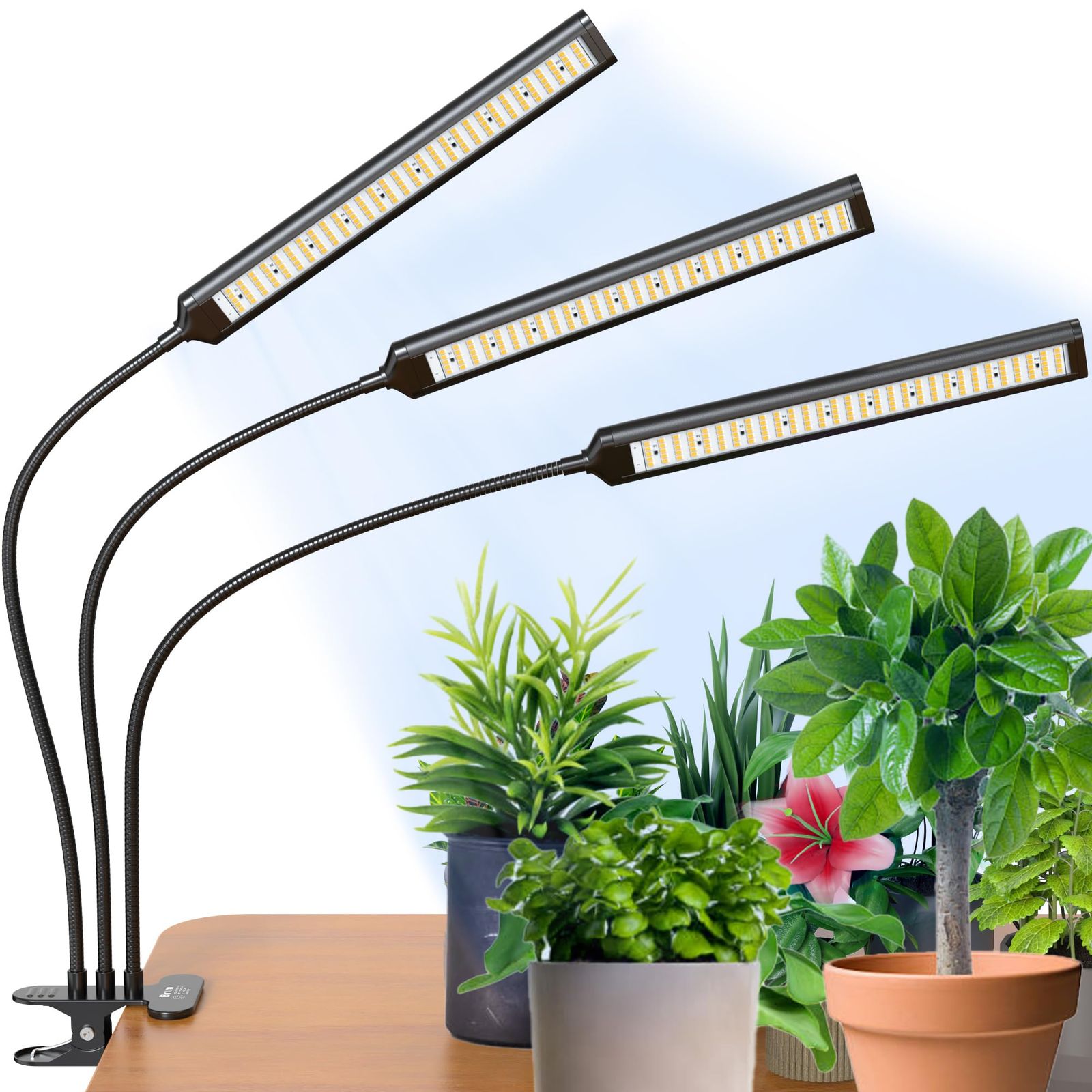 【新品】【公式】BRIM(ブリム) FLORA 植物育成ライト LED 【国内ブランド】調光 タイマー クリップ式 フルスペクトル 26W 4000K-4500K (3ヘッド, BK 白色系) b1bb2134