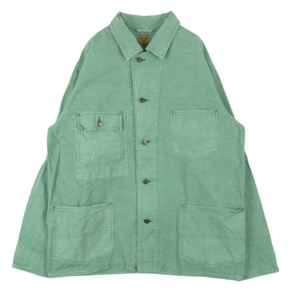 HUMAN MADE ヒューマンメイド GARMENT DYED COVERALL JACKET 刺繍 ガーメントダイ カバーオール ジャケット ライトグリーン系 XXL【中古】