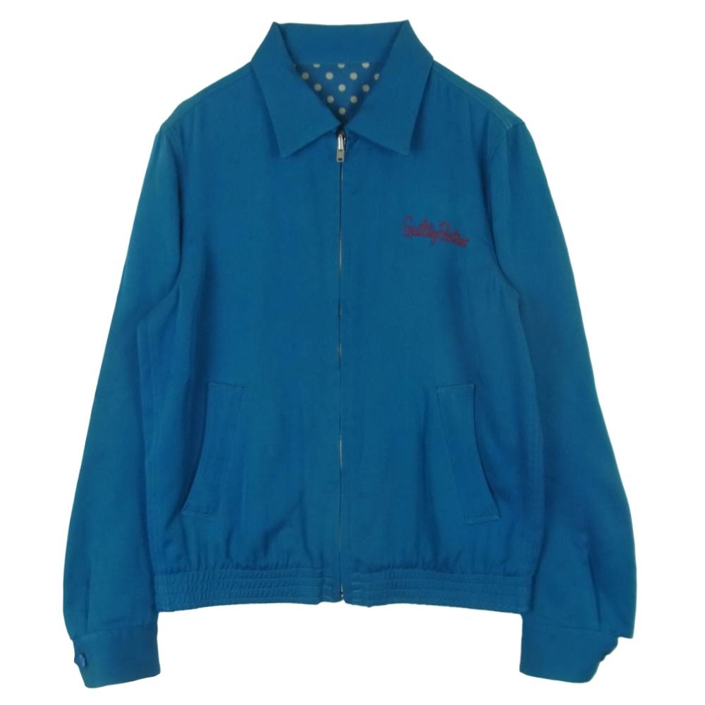 WACKO MARIA ワコマリア 10SS 10SS-OUT-05 リバーシブル チェーンロゴ刺繍 裏ポルカドット柄 レーヨン スイングトップ ジップアップ ジャケット ブルー系 S【中古】