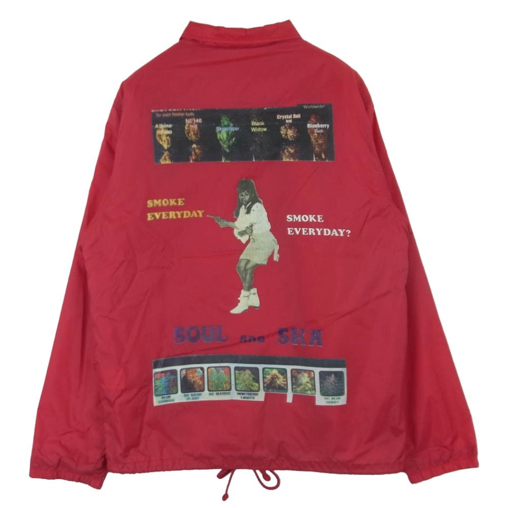 WACKO MARIA ワコマリア BOA COACH JACKET SOUL AND SKA 天国東京 バックプリント 裏ボア コーチ ジャケット レッド系 S【中古】