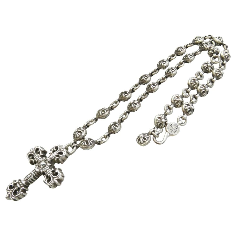 CHROME HEARTS クロムハーツ（原本有） #1 CRSBL CHN FILIG CRS クロスボールチェーン フィリグリークロスXS ネックレス シルバー系【中古】