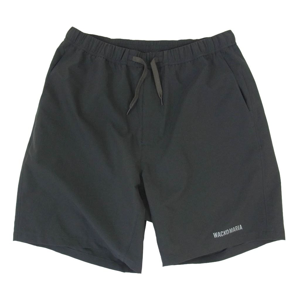 WACKO MARIA ワコマリア NANGA ナンガ 25SS NANGA COMFY SHORTS ナンガ コンフィー ショーツ リフレクティブ ロゴプリント ブラック系 M【中古】