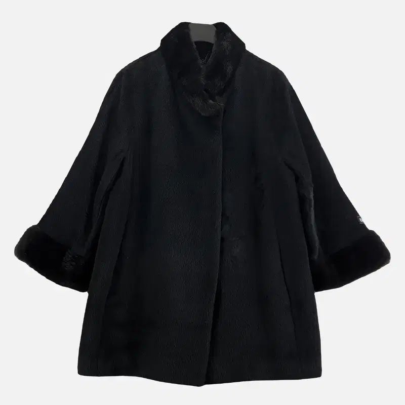 CHALAINE ブラック レディース ファーコート 90-160 N2505