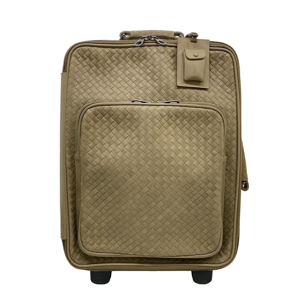 BOTTEGA VENETA(ボッテガヴェネタ) キャリーバッグ イントレチャート 166060 カーキ レザー
