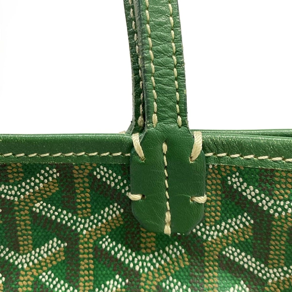 GOYARD(ゴヤール) トートバッグ サンルイジュニア グリーン×白 
