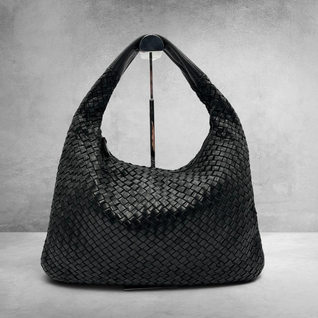Archive Woven Leather Hobo Bag Black 2980
