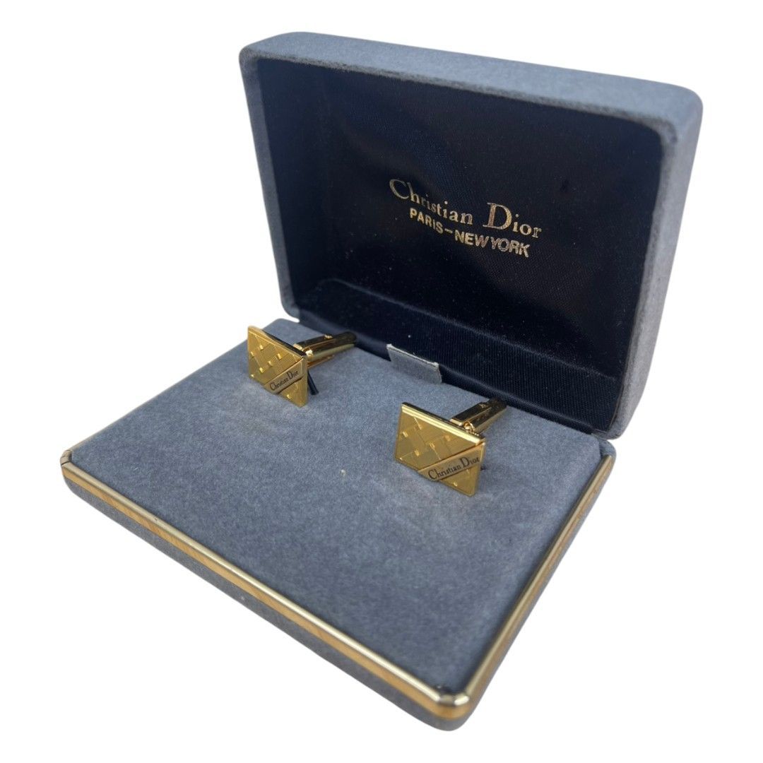 Christian Dior カフス ボタン ゴールドカラー ヴィンテージ 箱付 美品