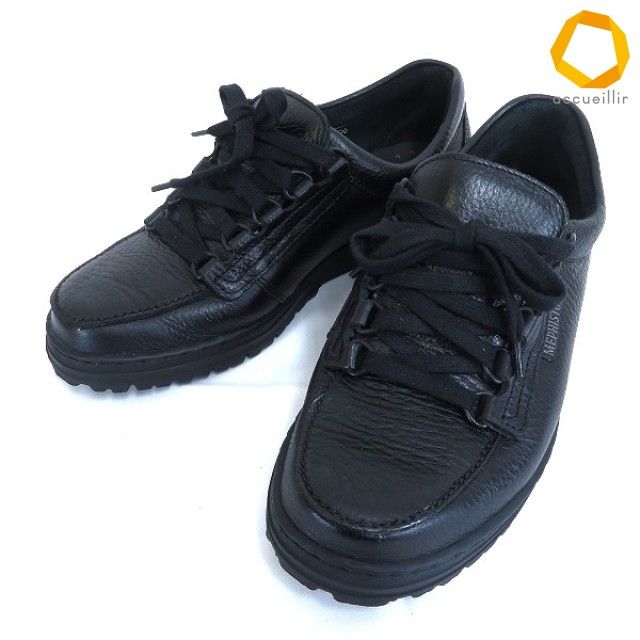 #as メフィスト MEPHISTO スニーカー EUR 5 1/2 US 8 黒 レザー 本革 AIR-RELAX Trampollns トランポリン ユニセックス [980420] k01