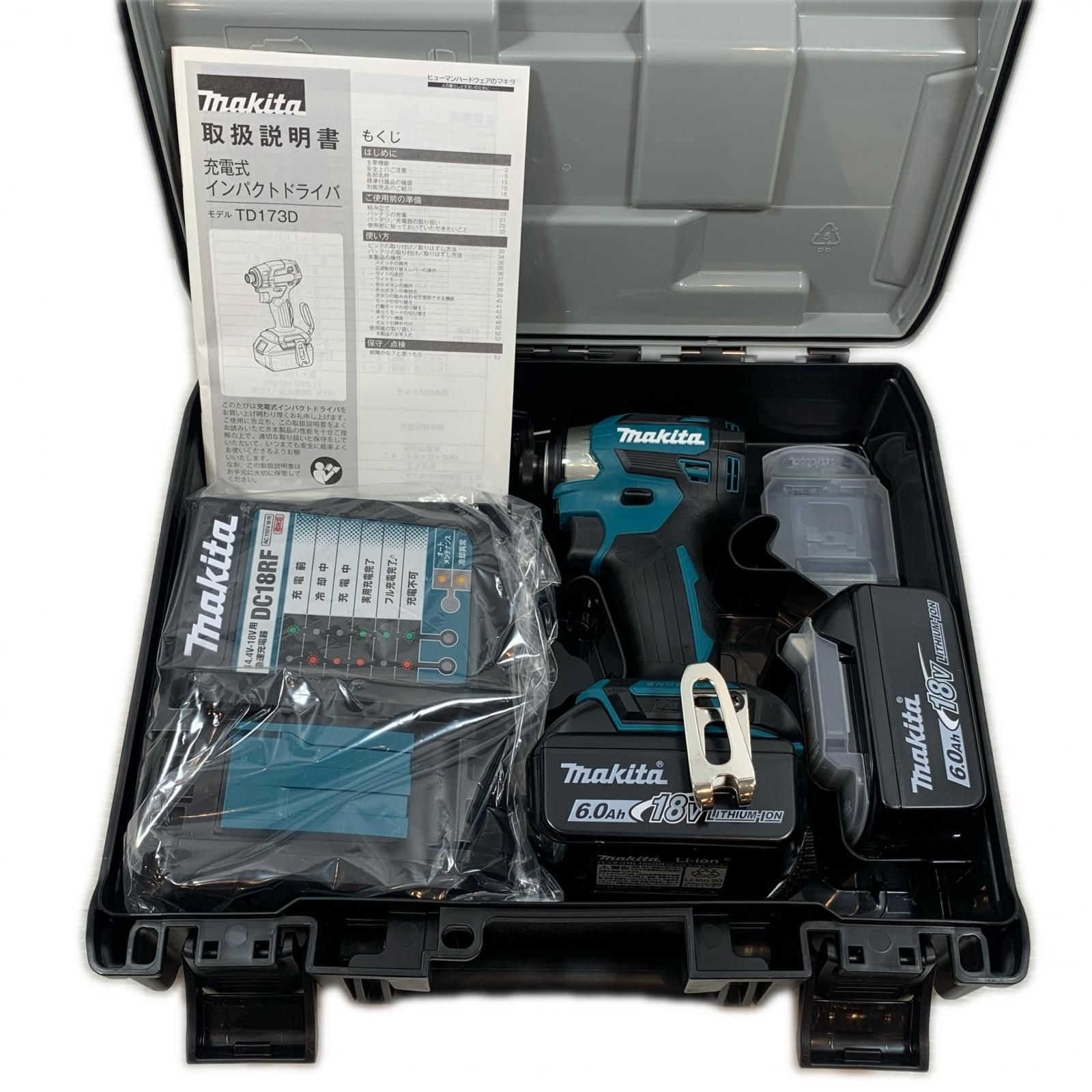 MAKITA マキタ 工具 締め付け工具 インパクトドライバ MAKITA コードレス式 18v 6.0Ah TD173DRGX ブルー