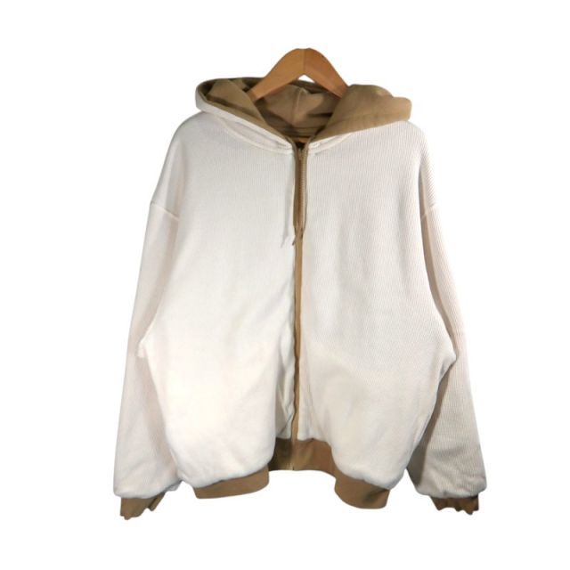 Supreme リバーシブル ベージュパーカー SUPREME 25aw REVERSIBLE WORK ZIP UP HOODED SWEATSHIRT BEIGE サイズ