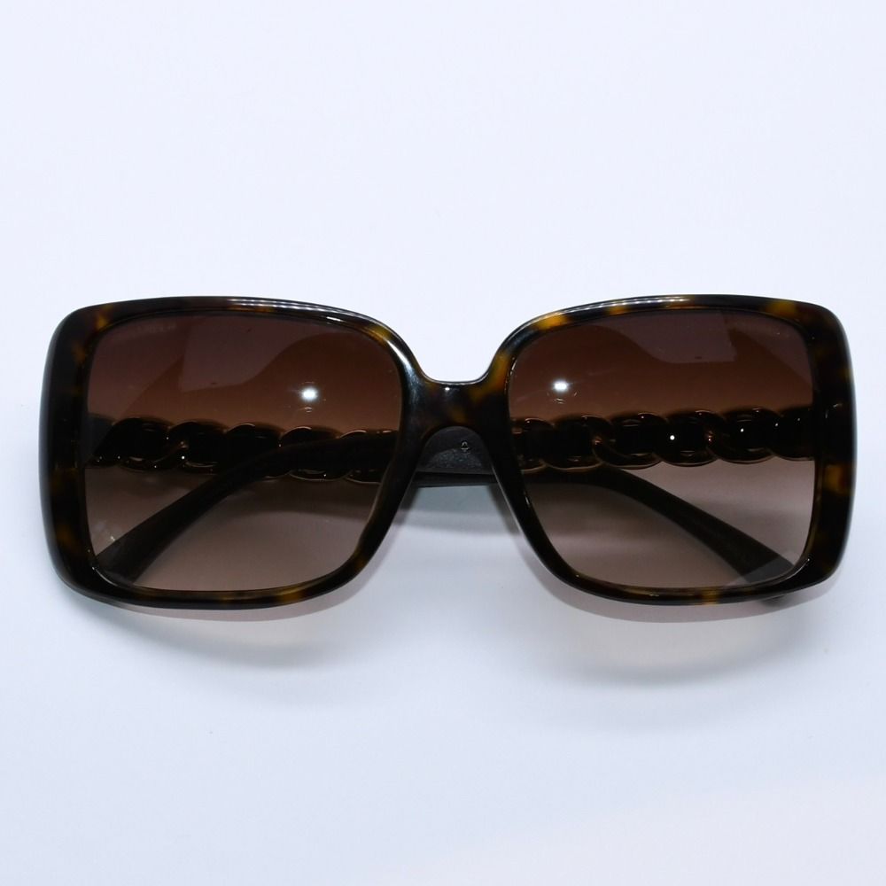 CHANEL シャネル サングラス アイウェア 5208-Q-A c.714/3B サイズ58□17 135 3N ココマーク チェーンテンプル 美品 中古 4a003375