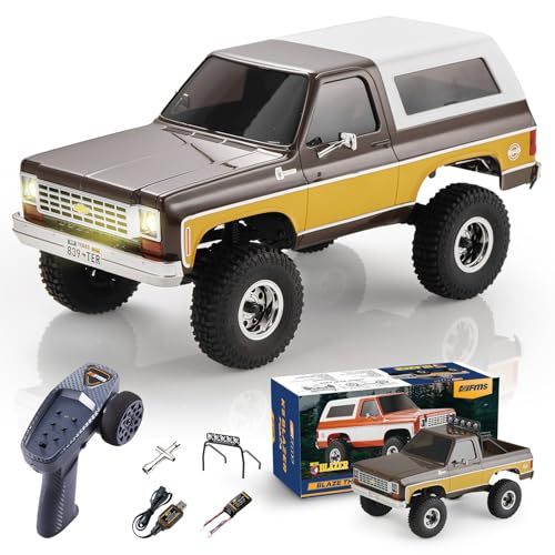FMS 1/24スケールRCクローラー ラジコン Chevy K5 Blazer 車正式ライセンスFCX24 RTR8km/h MAX速度LEDライトホビーグレード RCオフロードトラックリモートコントロールカー(ブラウン) FMS12403 6ce6da49