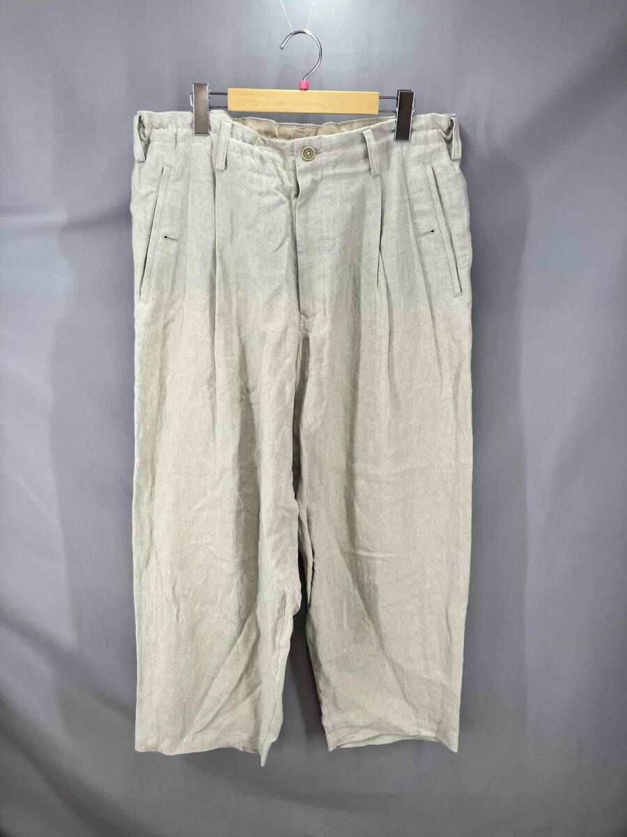 ★ Y’s for men ワイズフォーメン ロングパンツ 麻 TRIPLE STITCH PANTS MS-P36-301 サイズ2 カーキベージュ 夏 27,742円