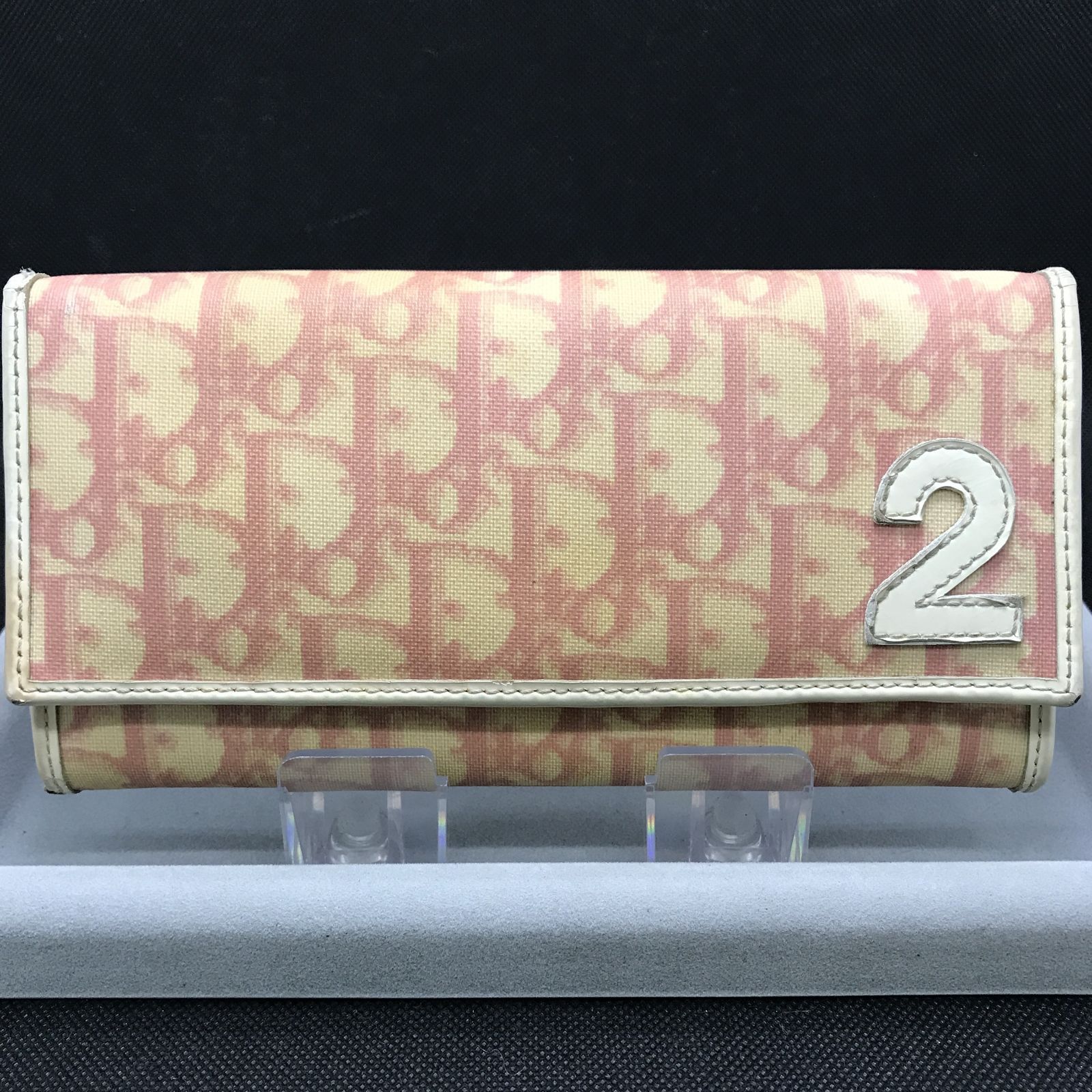 Christian Dior　ディオール　長財布　トロッター　PVC　ピンク×アイボリー系　2215 7,700円