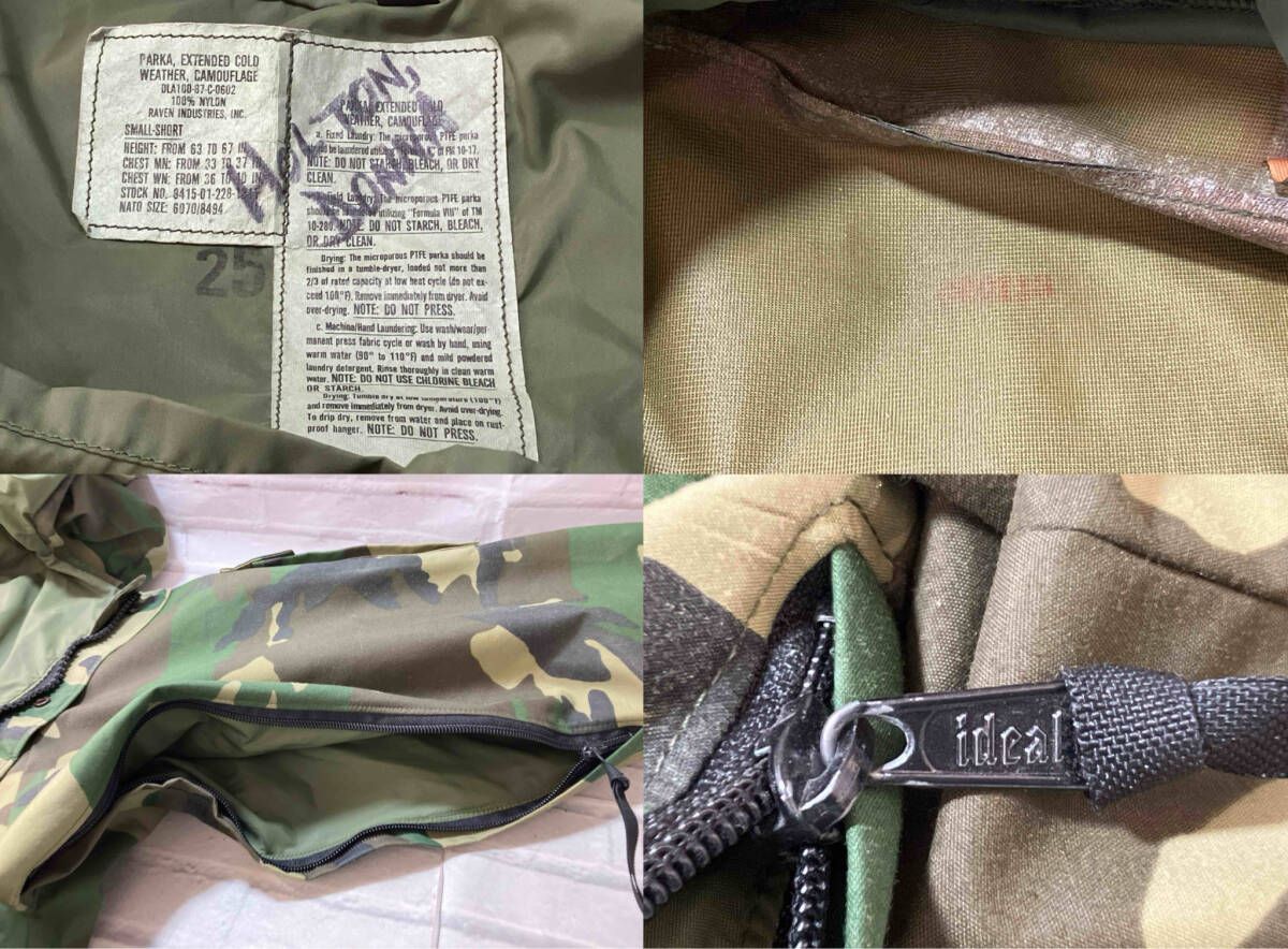 US ARMY/マウンテンパーカー/ECWCS GEN1 GORE-TEX PARKA/前期型/古着/ カーキ /迷彩/ Sサイズ