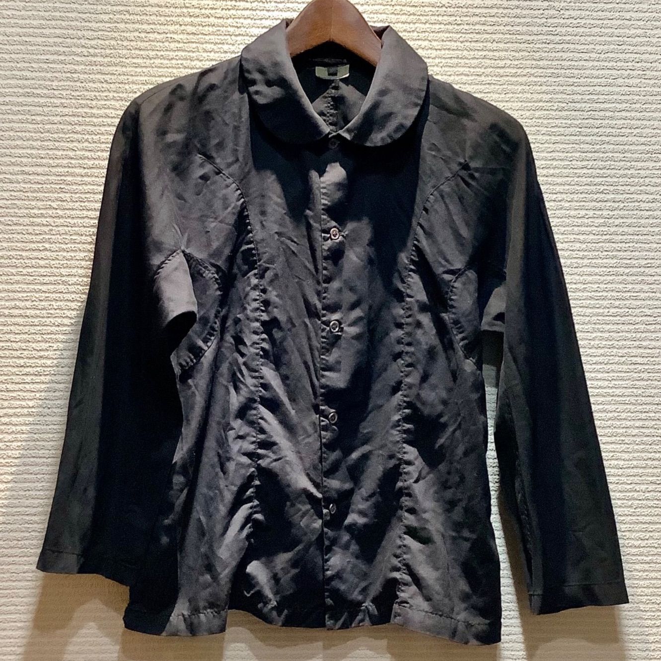コムデギャルソン COMME des GARCONS 15AW 丸襟 シャツ ブラウス 黒 ブラック [XS] レディース GP-B023 H506