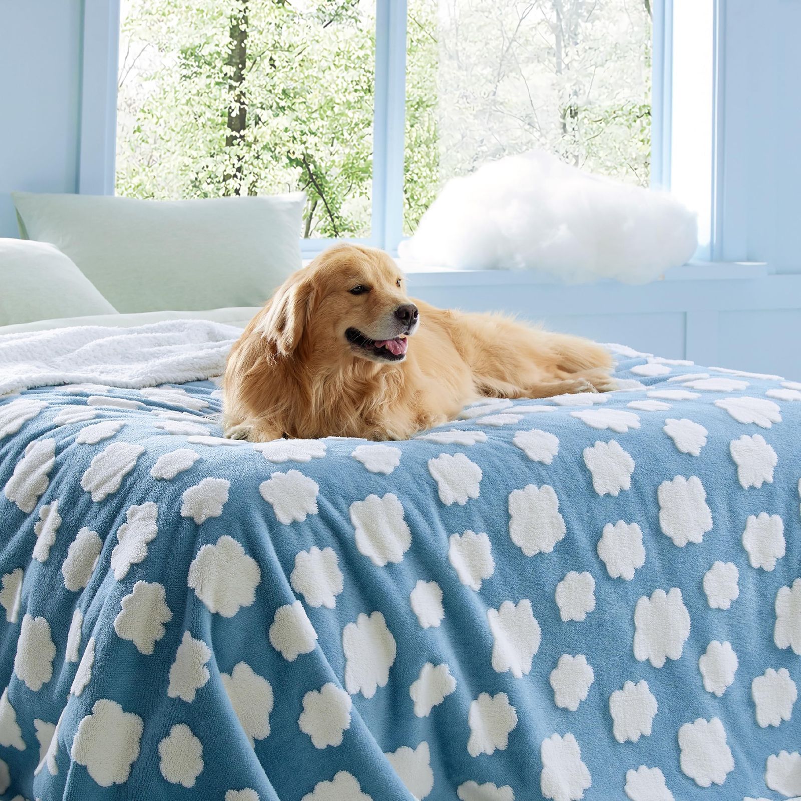 Lesure ペット ブランケット 犬 防水マット 猫 毛布 柔らかく 防水 暖かい ジャカード生地 漏れ防止 ソファー保護 丸洗い お手入れ便利 繰り返し使える 中型犬/小型犬/猫用 (ブルー, 220*275cm)as fb3b38ed