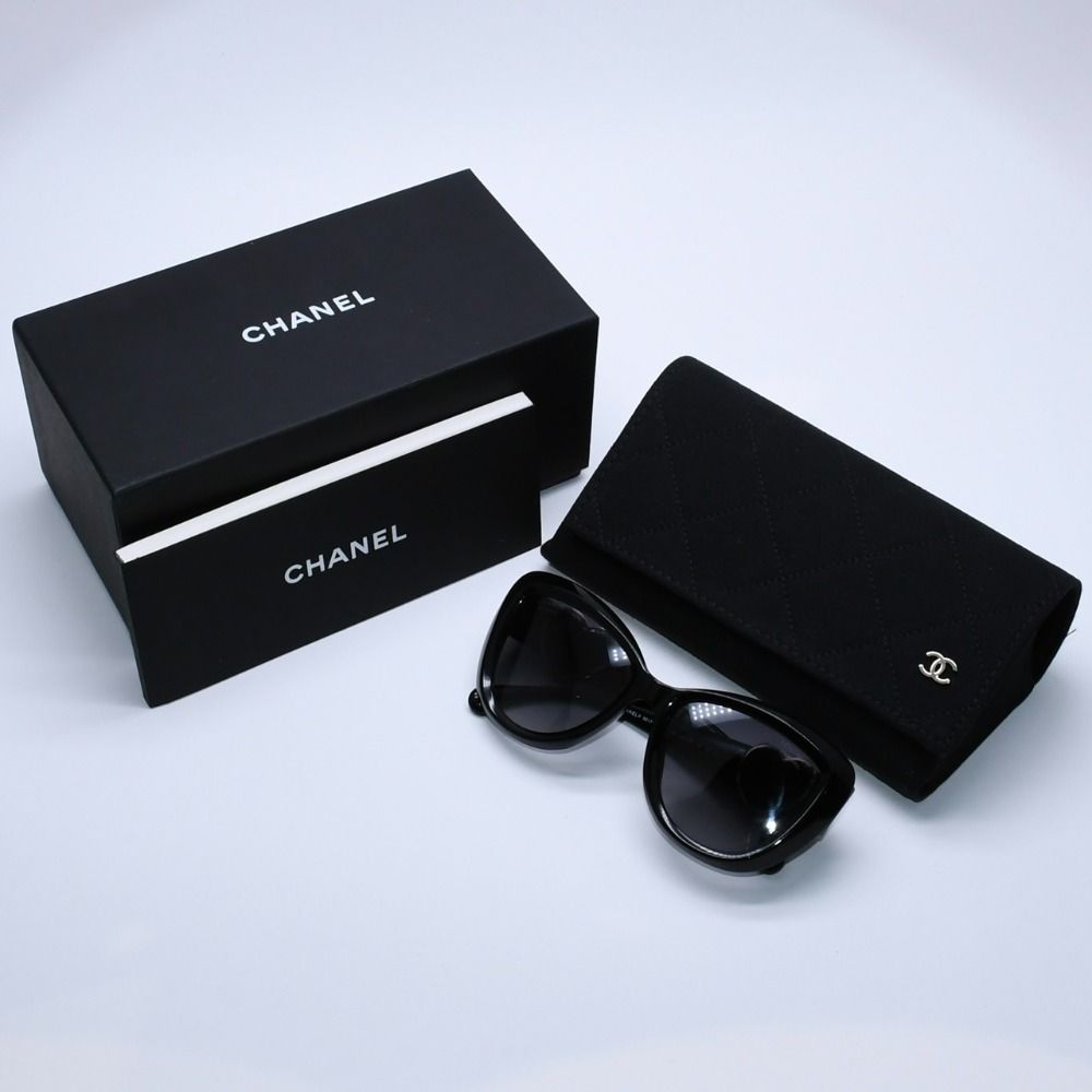 極美品 CHANEL シャネル ハートシェイプココマークサングラス 黒