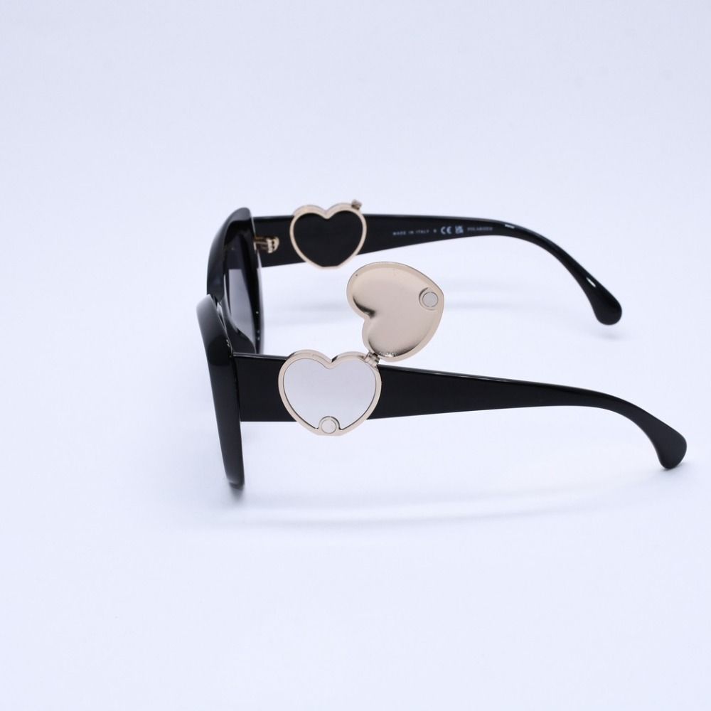 極美品 CHANEL シャネル ハートシェイプココマークサングラス 黒