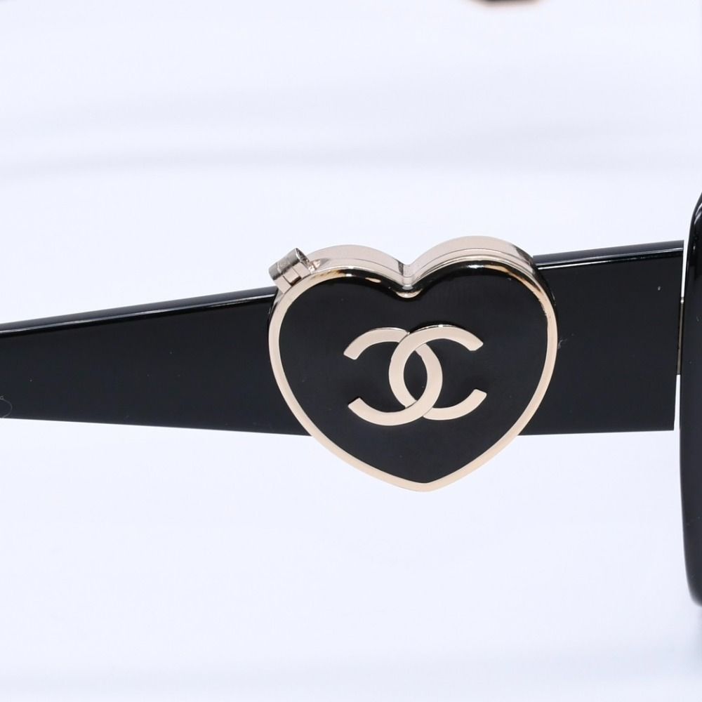 極美品 CHANEL シャネル ハートシェイプココマークサングラス 黒