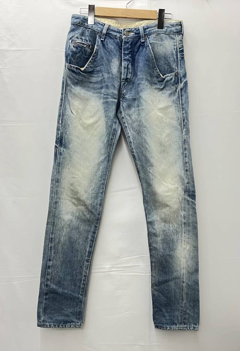 mina perhonen ミナ ペルホネン テーパードデニム デニムパンツ ジーンズ Gパン サイズ36 レディース ライトブルー系 ダメージ加工