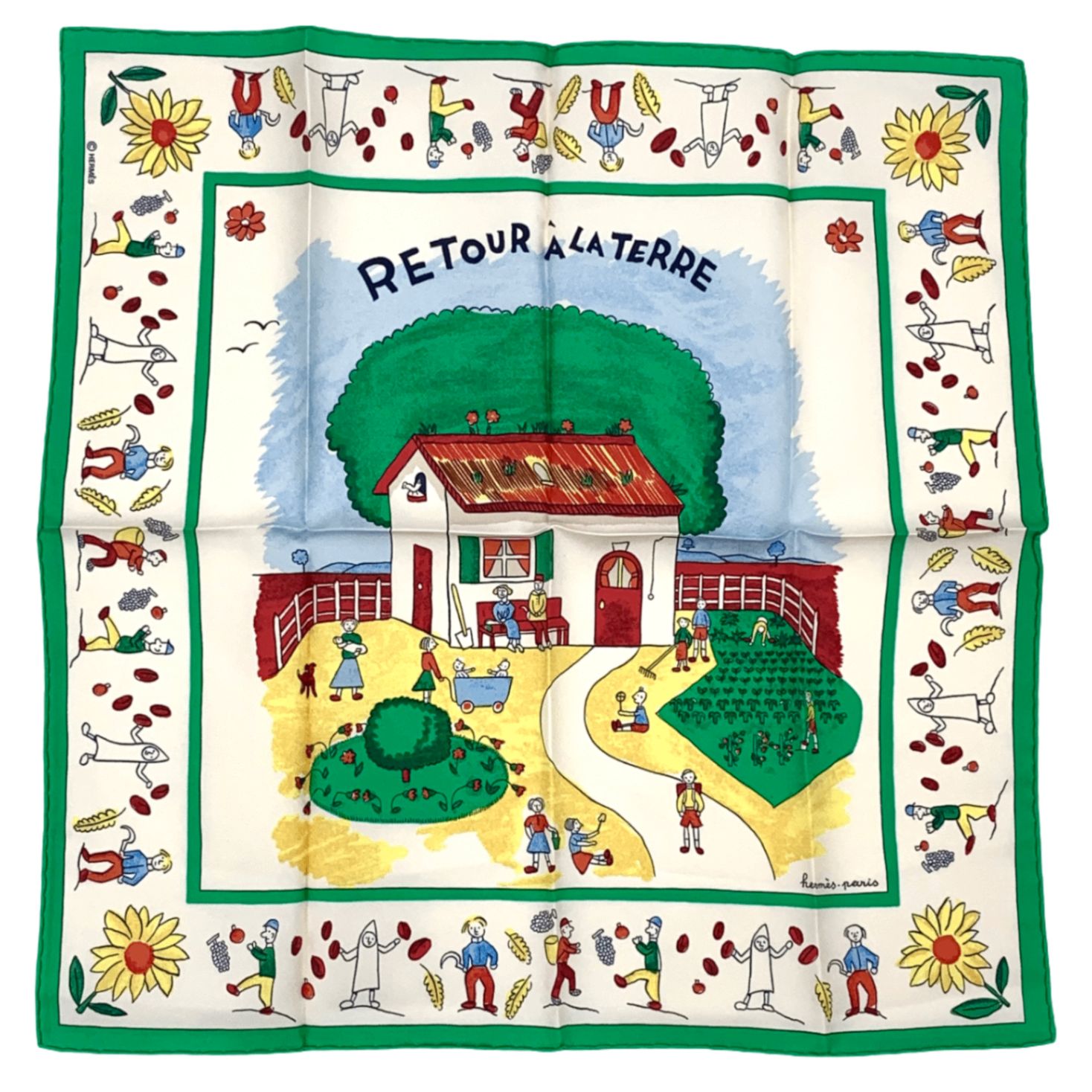新品同様 HERMES エルメス RE TOUR A LA TERRE 故郷に帰る シルク100 