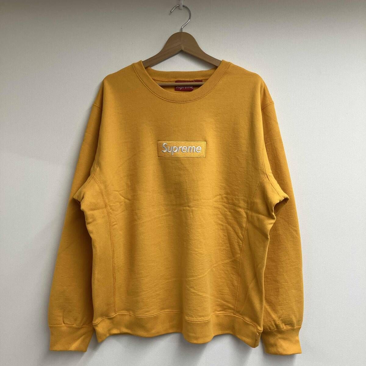 18AW SUPREME BOX LOGO Crewneck Mustard シュプリーム　クルーネック