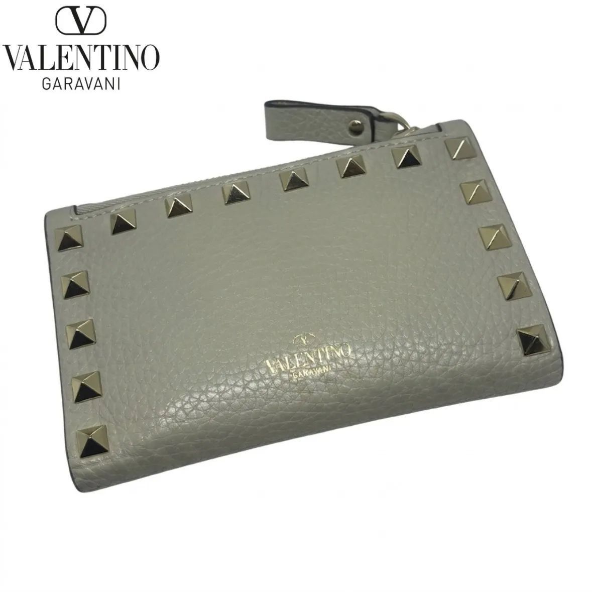 Valentino ヴァレンティノ ロックスタッズ コンパクトウォレット ホワイト