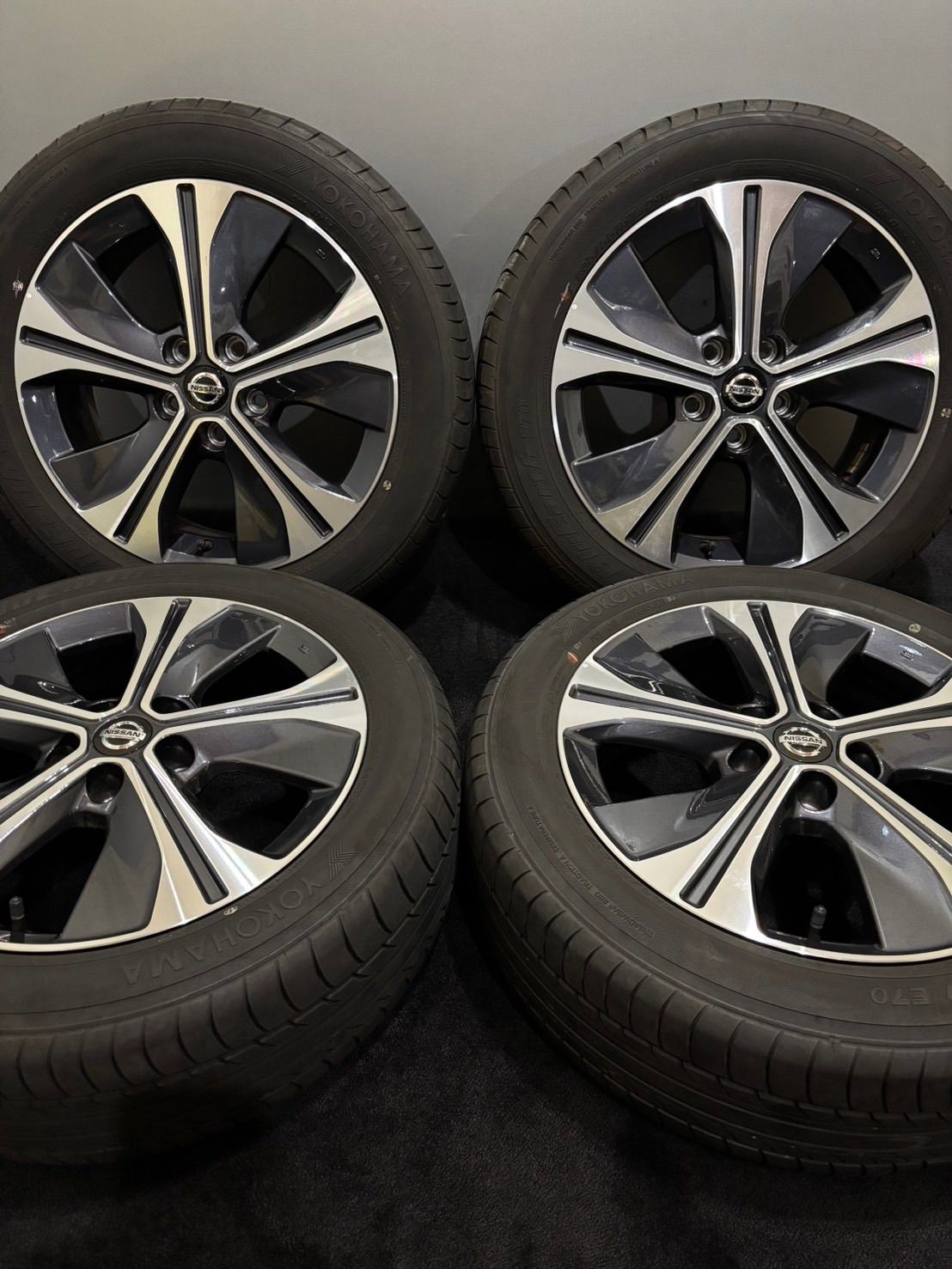★205/55R17 YOKOHAMA/BluEarth E70 22年製 日産 リーフ 純正 17インチ 6.5J +45 114.3 5H 夏タイヤ 4本 キックス (南1-M433)