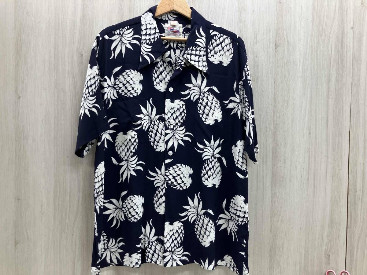 DUKE KAHANAMOKU デュークカハナモク アロハシャツ パイナップル柄 表記サイズXL ネイビー