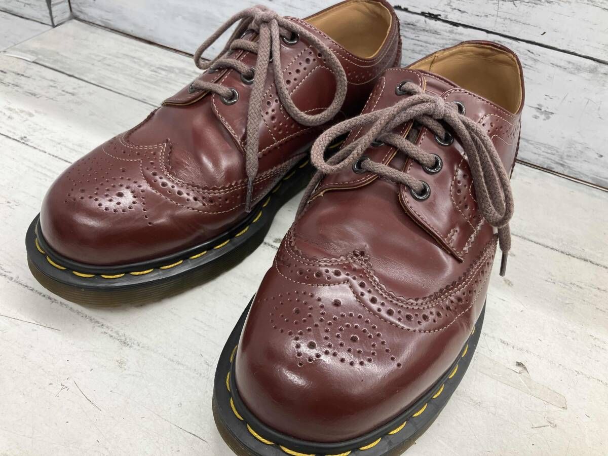 Dr.Martens CommeDesGarçonsHommeDeux ドクターマーチン コムデギャルソンオムドゥ 3ホール ウィングチップ ワインレッド 24.5cm UK6