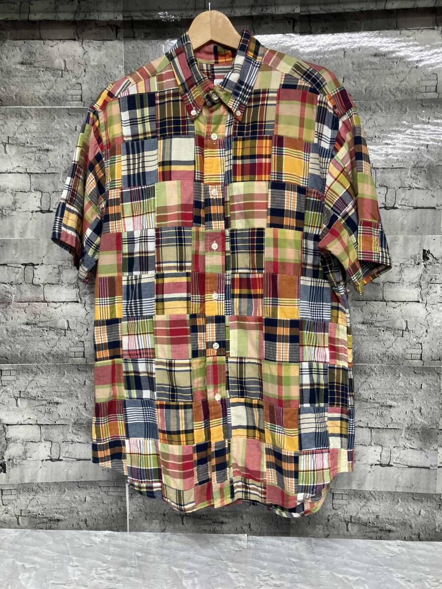 brooks brothers 半袖シャツ 90s パッチワーク india製 サイズM