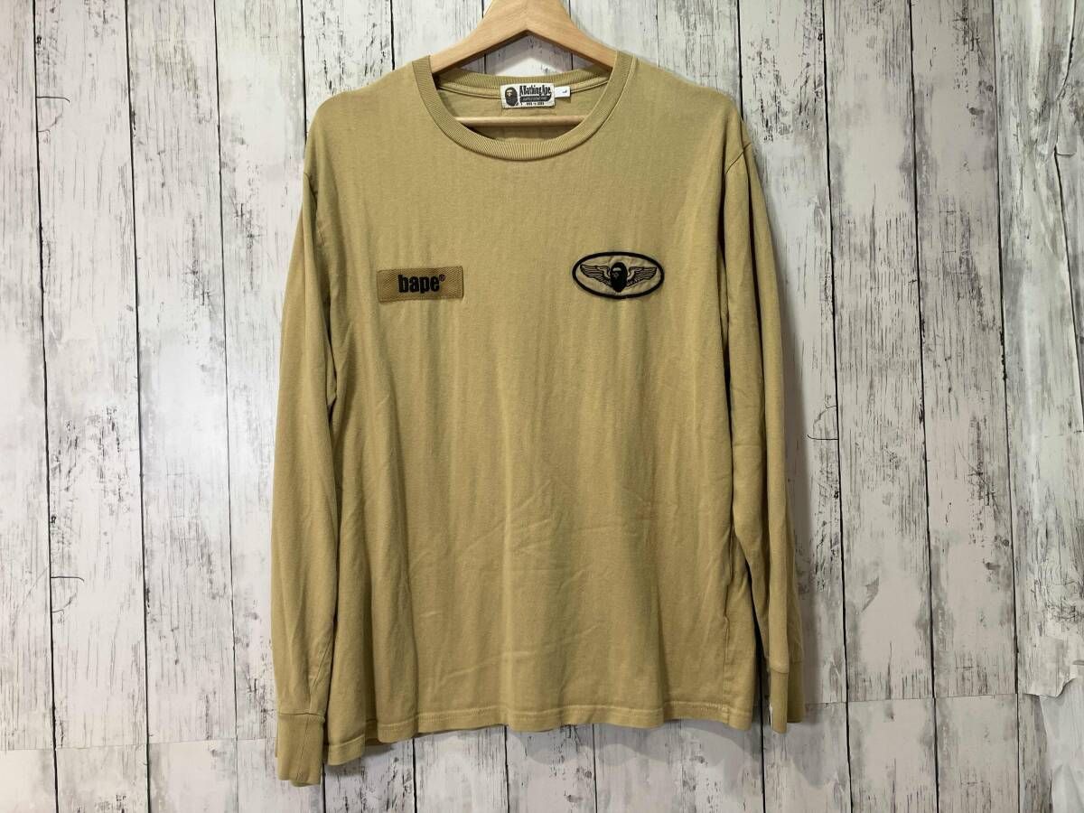 A BATHING APE アベイシングエイプ　長袖Tシャツ　長袖カットソー　トップス　サイズL カラーベージュ