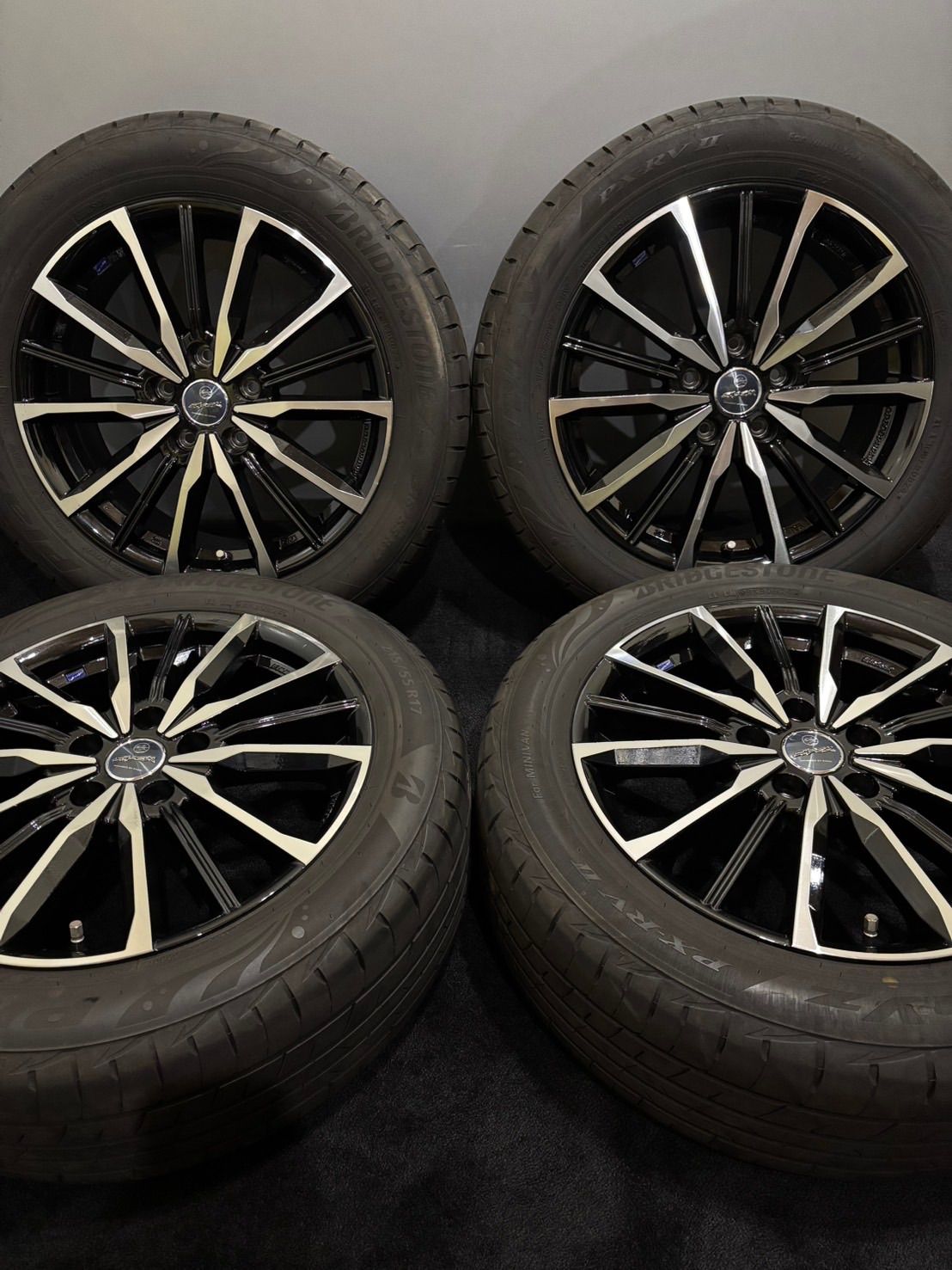 215/55R17 BRIDGESTONE/Playz PX-RVⅡ 24年製 SMACK 17インチ 7J +53 