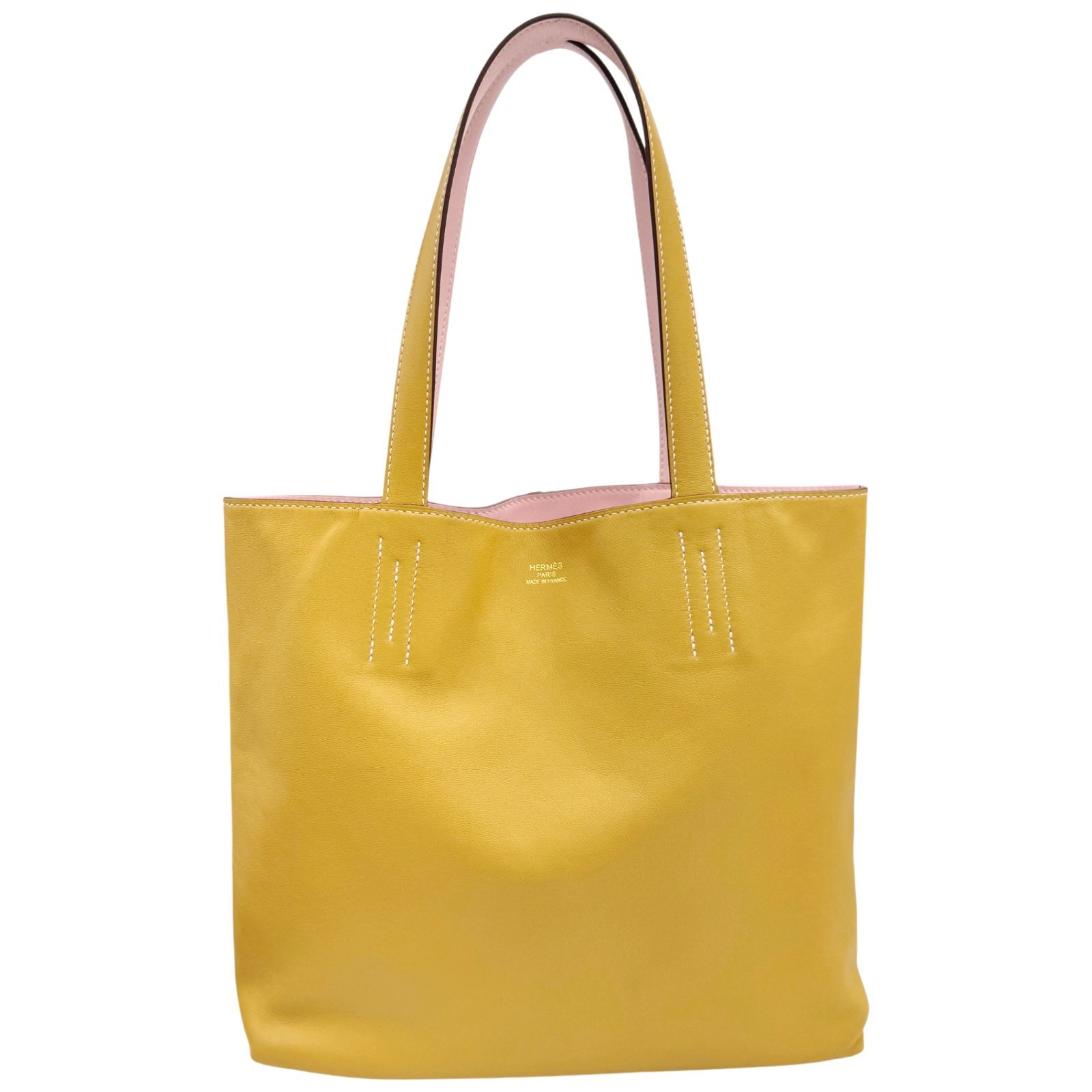 【中古】HERMES エルメス ドゥブルセンス28 トートバッグ カリー ローズサクラ X刻印 2016年製 レザー レディース お洒落 人気 お出かけ カジュアル デイリー 鞄 かばん 【ブランドギャラリー心斎橋店】