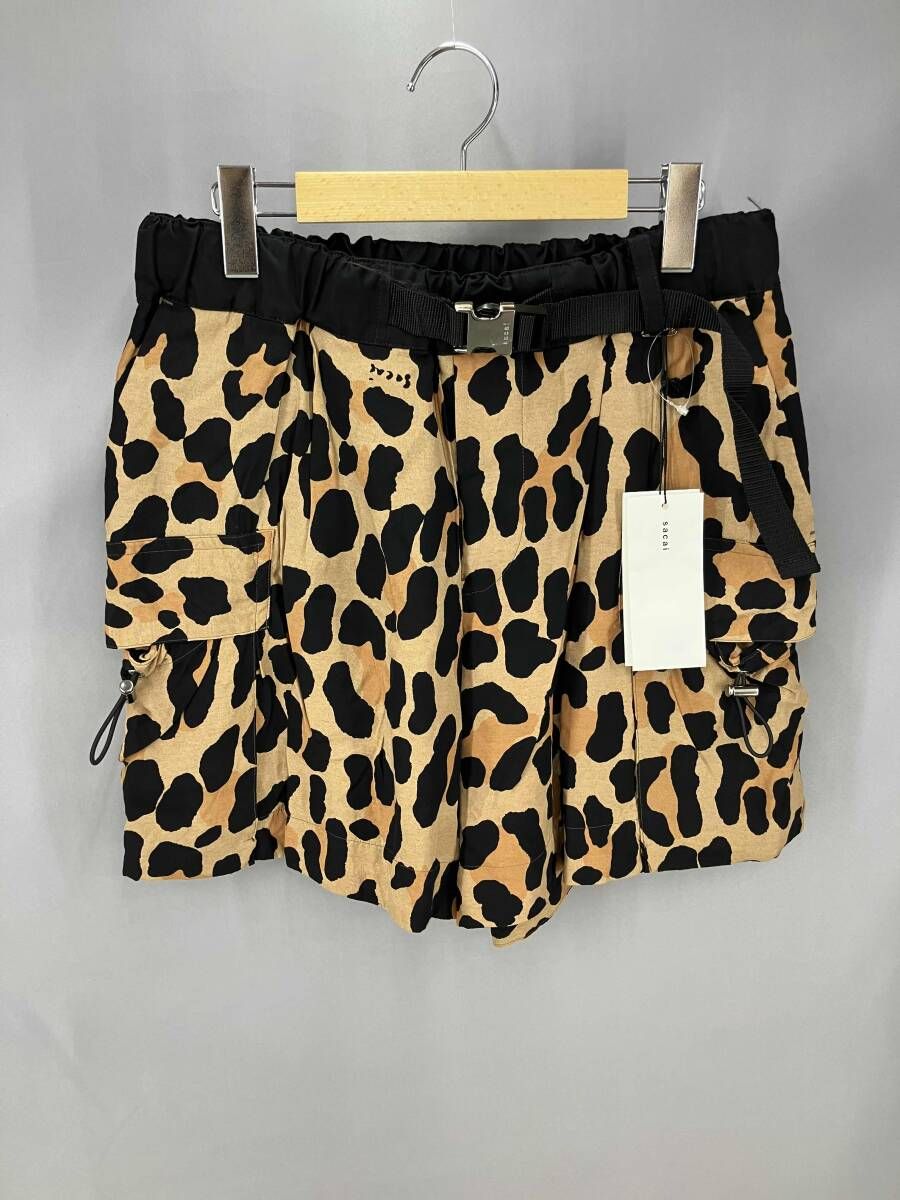 ★ タグ付き sacai サカイ ハーフパンツ 22-02796M Leopard Print サイズ2 ブラウン系 夏