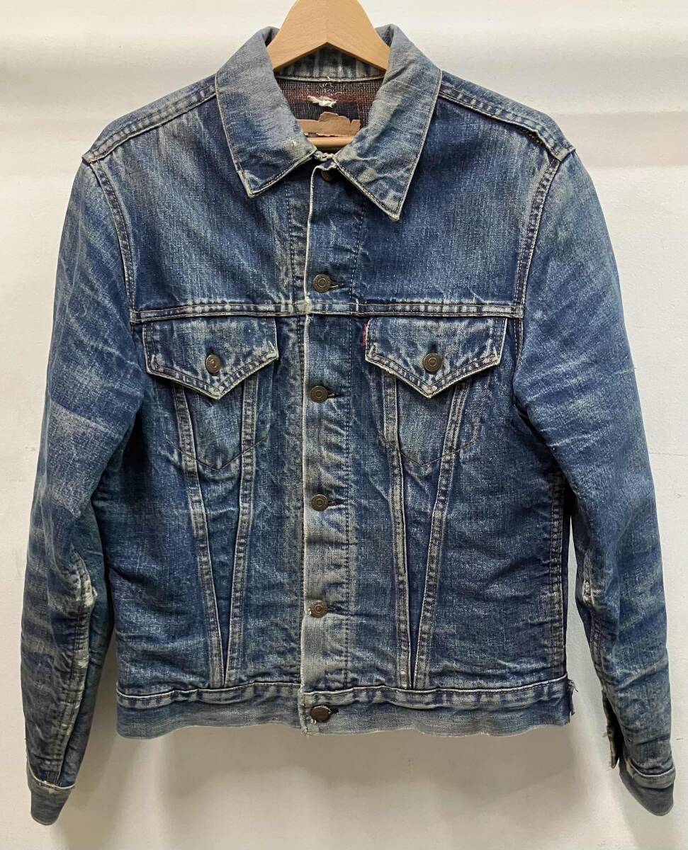LEVI'Sリーバイス Gジャン(デニムジャケット) ボタン裏525 bigE ブランケットライナー 4th ブルー