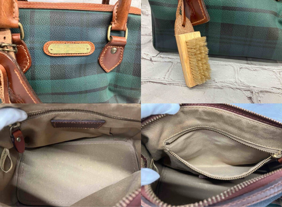 POLO RALPH LAUREN ﾎﾟﾛﾗﾙﾌﾛｰﾚﾝ ﾐﾆﾎﾞｽﾄﾝﾊﾞｯｸﾞﾁｴｯｸ柄 ﾌﾞﾗｼ付き - メルカリ