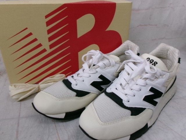 【中古】箱有 new balance ﾆｭｰﾊﾞﾗﾝｽ ｽﾆｰｶｰ U998 WHITE(TI) U998TI ﾍﾞｰｼﾞｭ/ﾌﾞﾗｯｸ 26.5cm 991918472