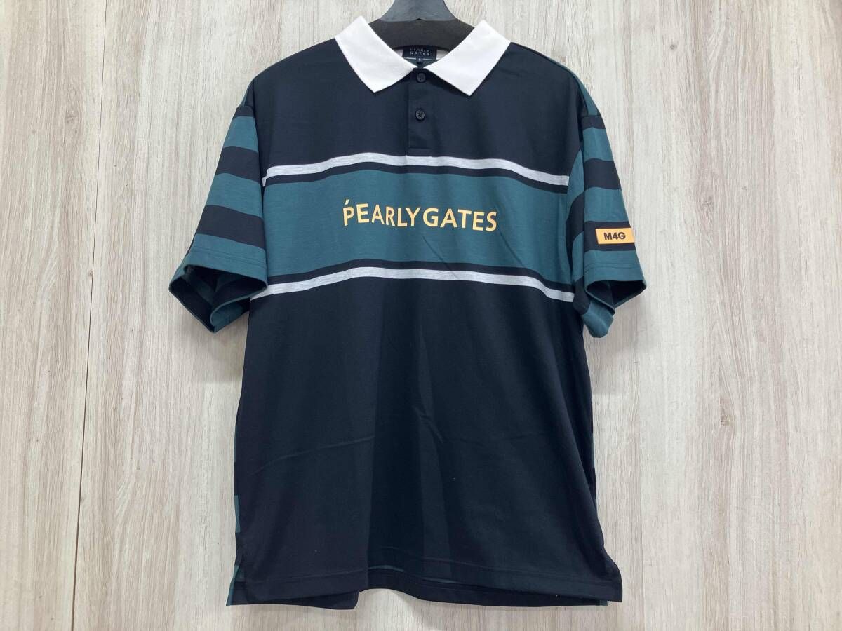 PEALY GATES パーリーゲイツ 半袖ポロシャツ kas Lサイズ ブラック/グリーン