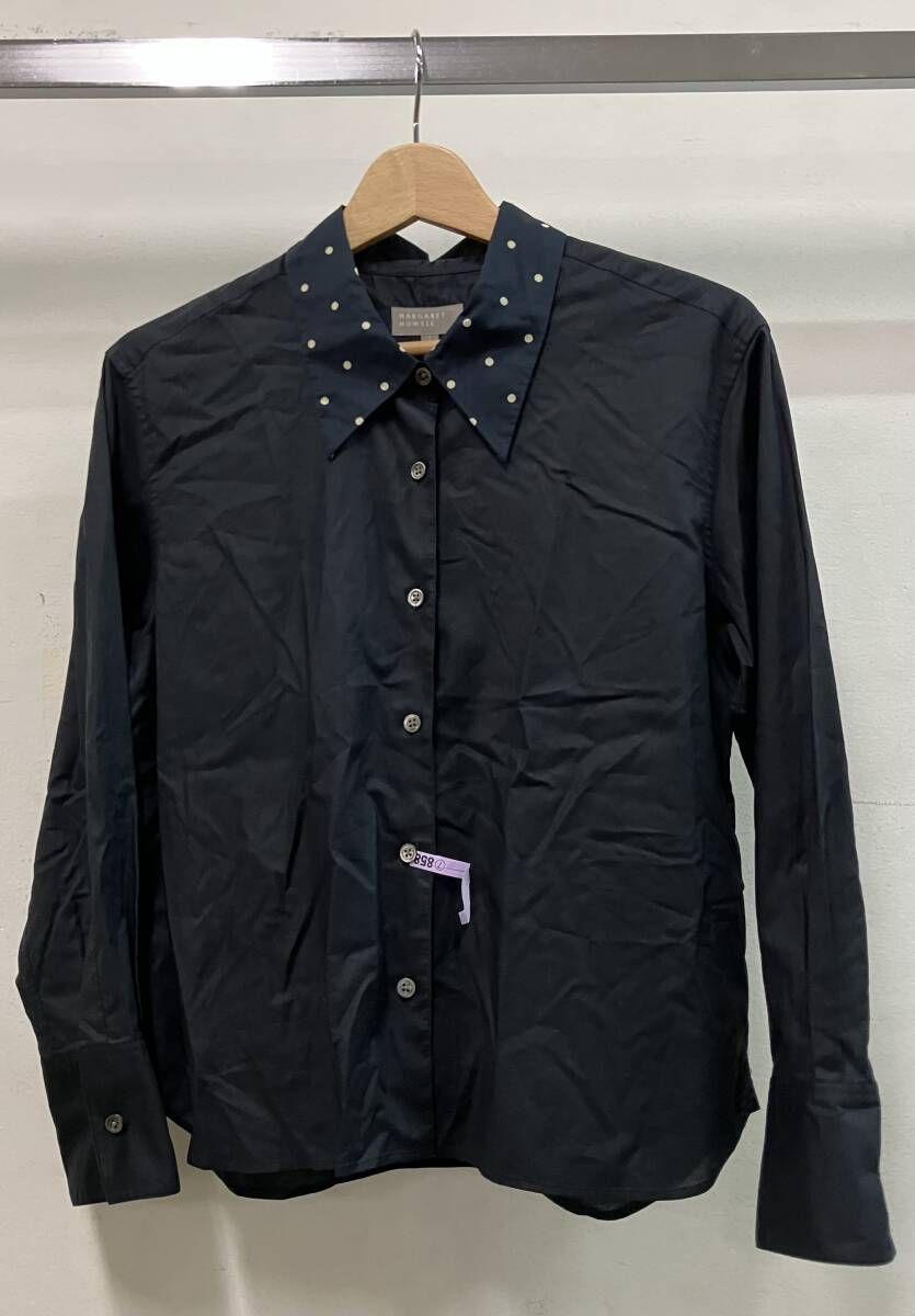 Margaret Howell マーガレット ハウエル 長袖シャツ ブラウス 578-9153001 LIGHT ライト COTTON コットン POPLIN ポプリン ドット サイズI