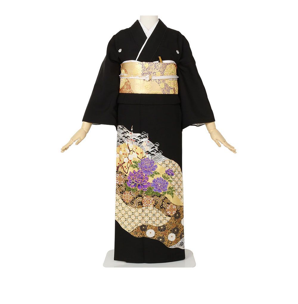 礼装用　黒留袖　関芳謹製「桂由美」花祝琳　着物単品　【結婚式、披露宴などの祝い事に】旧レンタル商品
