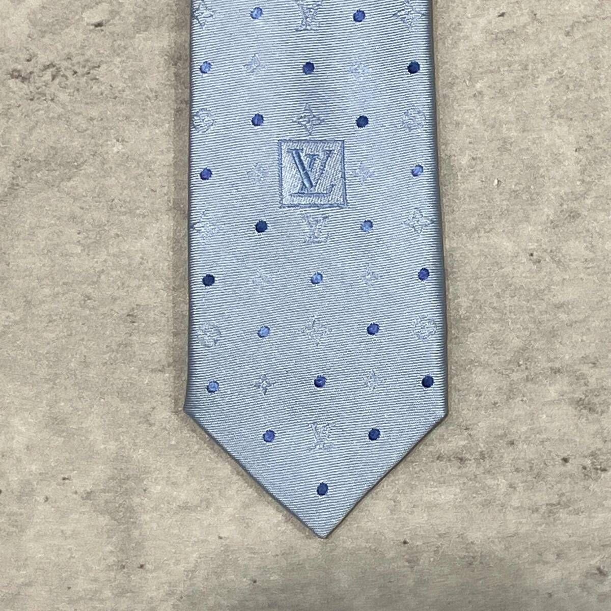 LOUIS VUITTON ネクタイ シルク ライトブルー ルイビトン - メルカリ