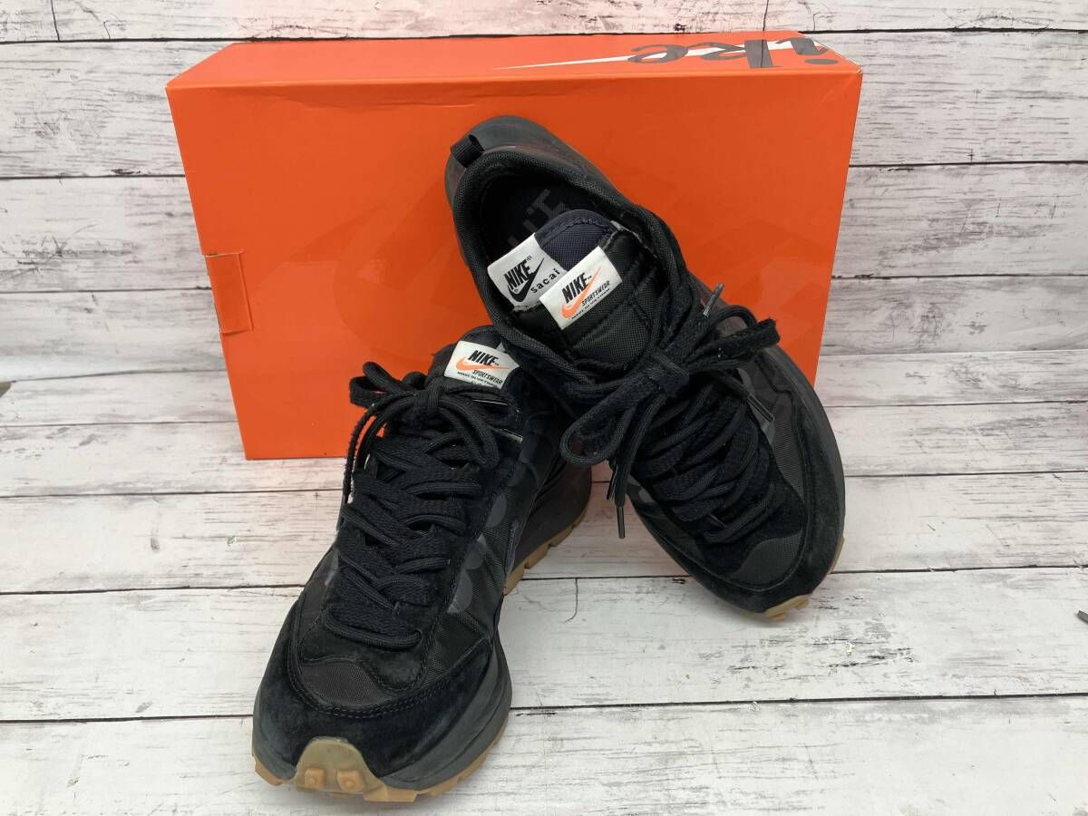 NIKE×sacai／スニーカー／Vapor WaffleBlack Gum／ブラック／26.5㎝／箱あり／替えシューレースあり