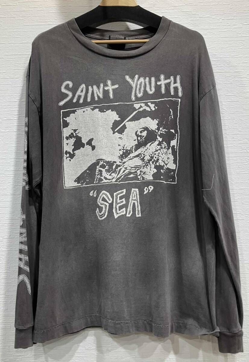 SAINT MICHAEL 長袖Tシャツ グレー 21AW W IND AND SEAコラボ セント