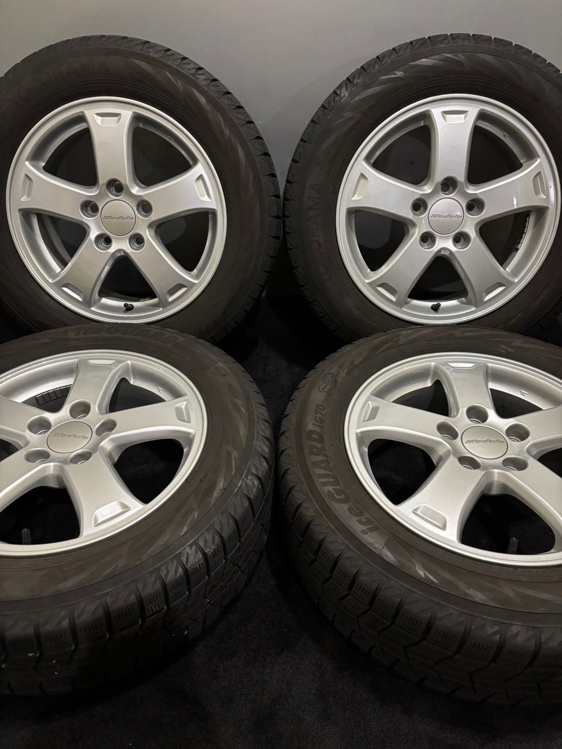 ★215/60R16 YOKOHAMA/ice GUARD iG70 21年製 ホンダ ヴェゼル 純正 OP Modulo 16インチ 6.5J +55 114.3 5H スタッドレス 4本 (南1-M435)